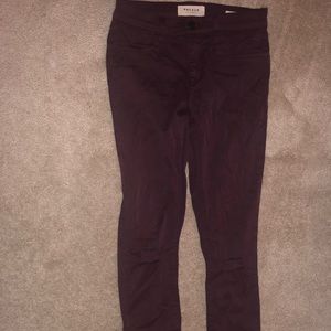 Pacsun Maroon Ripped Jeggings